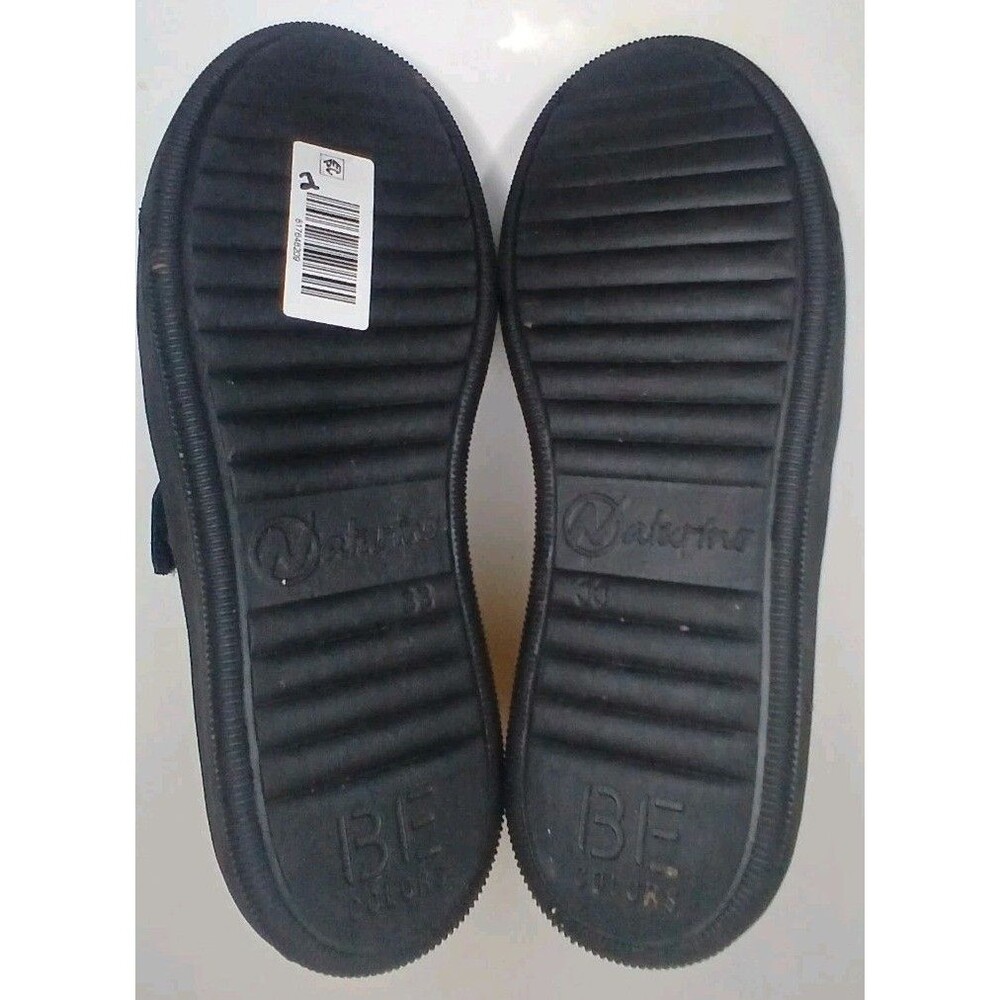 Naturino Boys Sz 2 EU 33 Black Leather School Shoes Hook And Loop - Picture 10 of 11